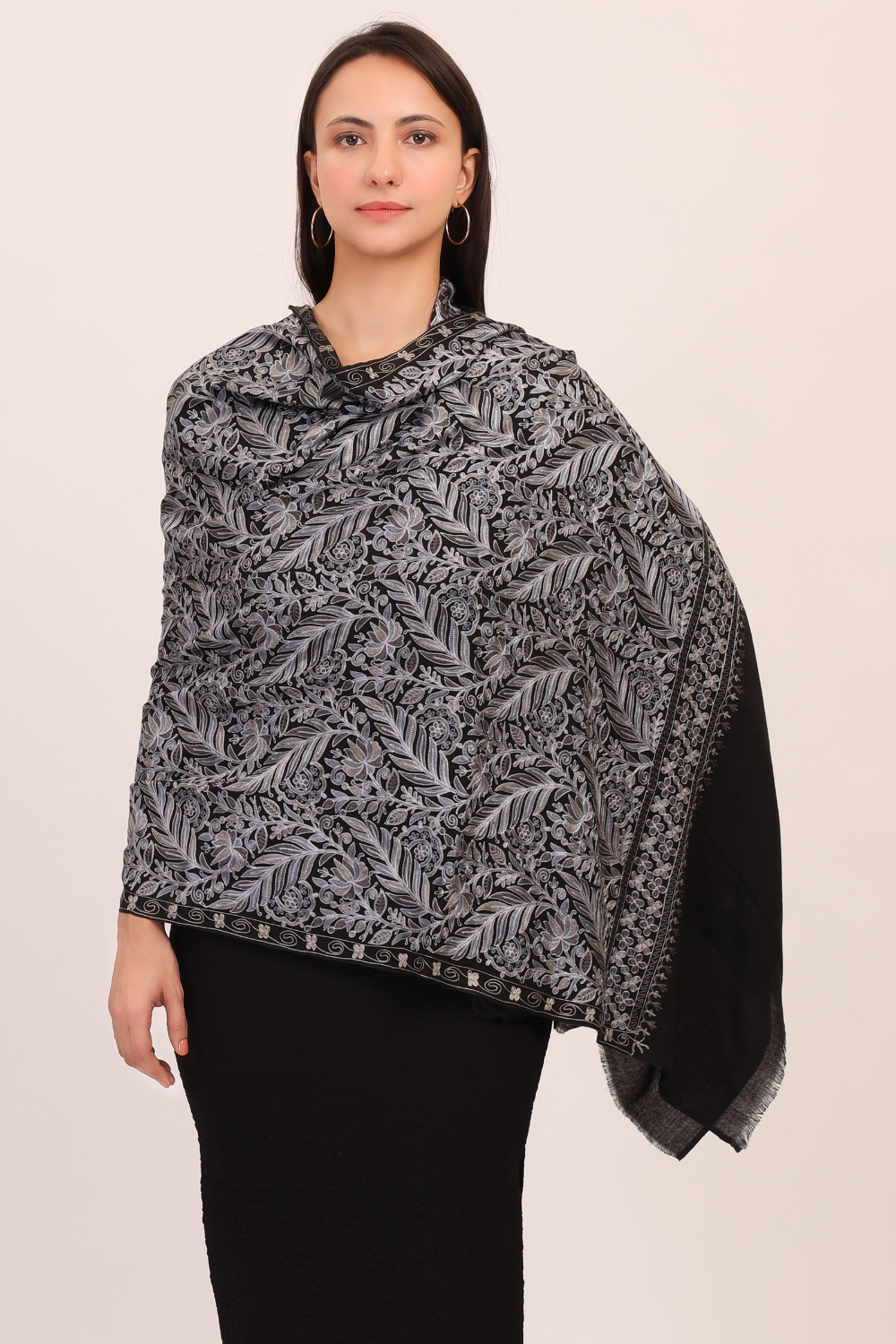 Silver Shadow Leaf Stole