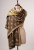 Fine Wool Pashmina Zari Horse Stole- brown
