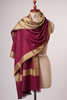 Dual Tone Pashmina Stole with Zari Border- Purple