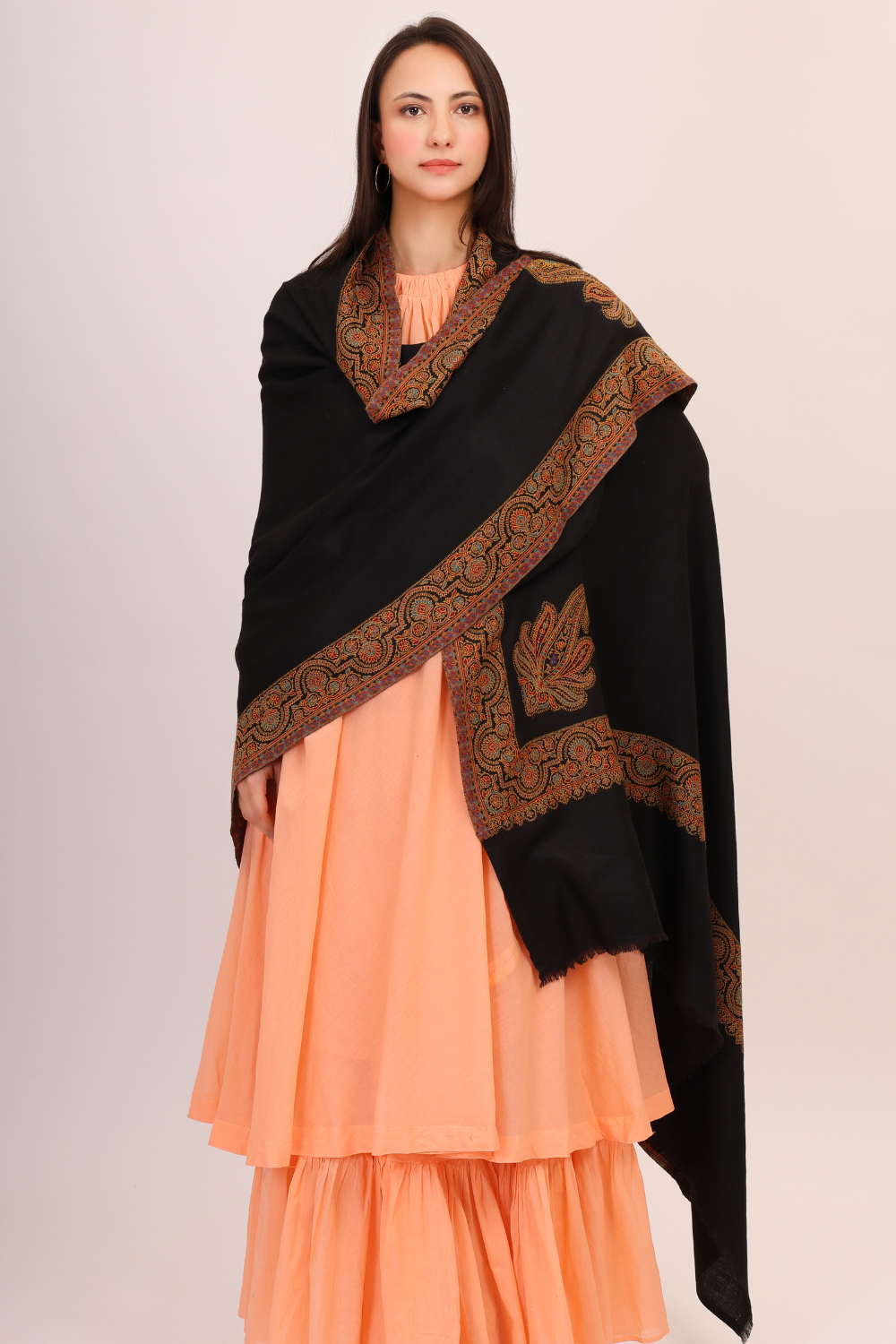 Paisley Elegance Pashmina Lohi -Black (Unisex)