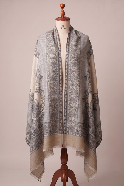 Mehfil Paisley Jaal Woven Semi Pashmina Stole