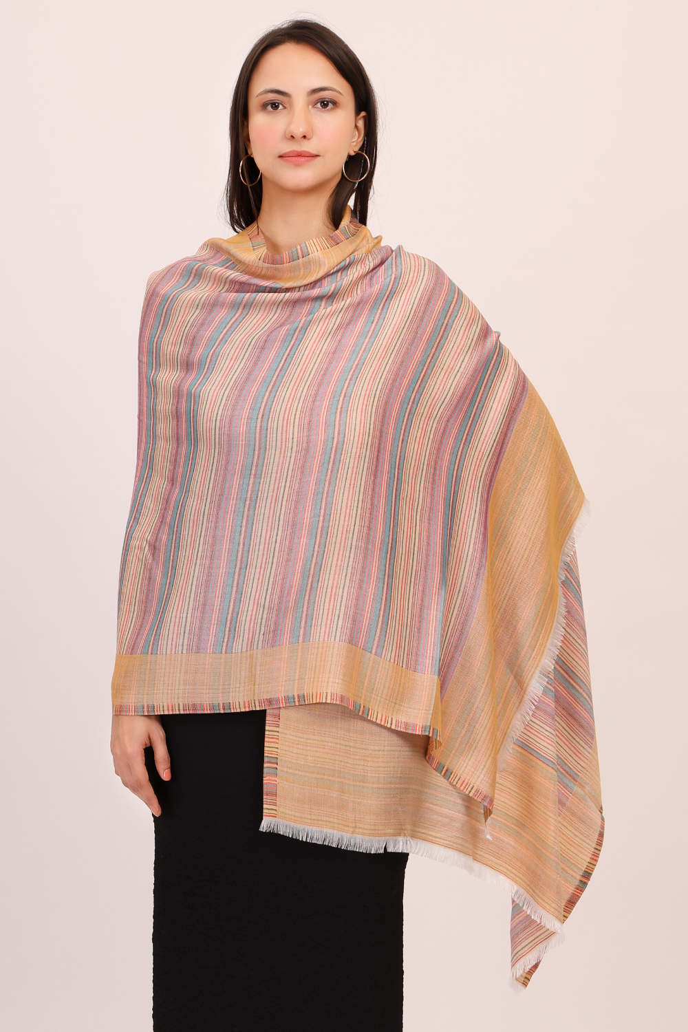 Pastel aurora Modal stole-Yellow