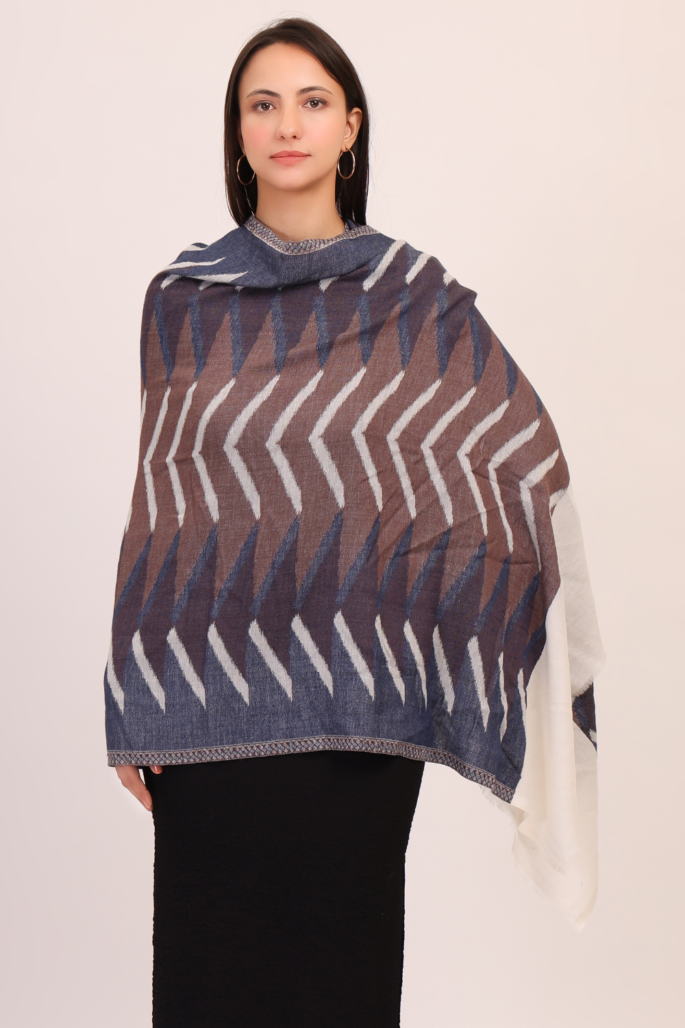 Geo Weave Cashmere Stole (Unisex)