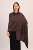 Self Texture Pashmina Wool stole-dark brown