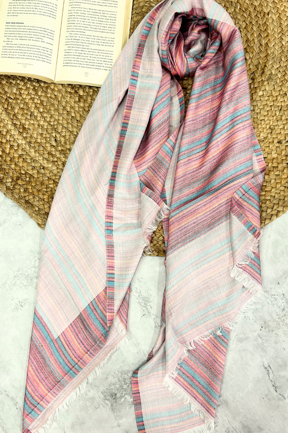 Pastel aurora Modal stole-Pink