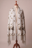 Nalki Embroidered Crane Pashmina Stole – White