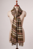Fine wool Zari self texture stole- Brown