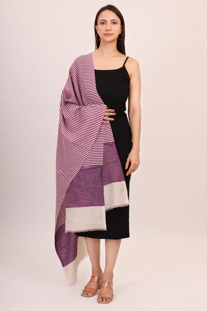 Whispering Striped Stole-Purple