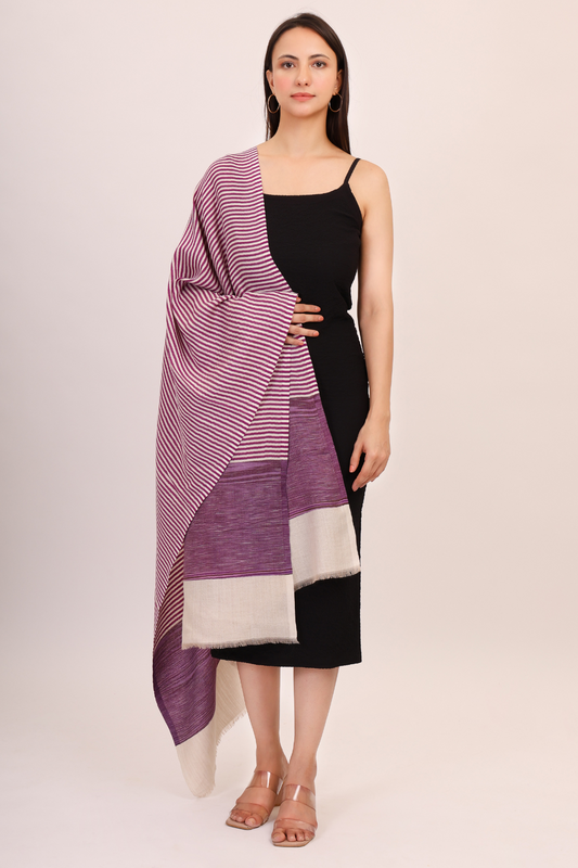 Whispering Striped Stole-Purple