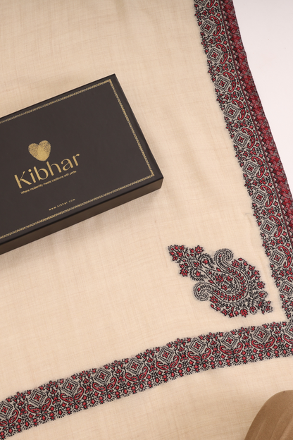 Regal Border Pashmina Shawl-Red