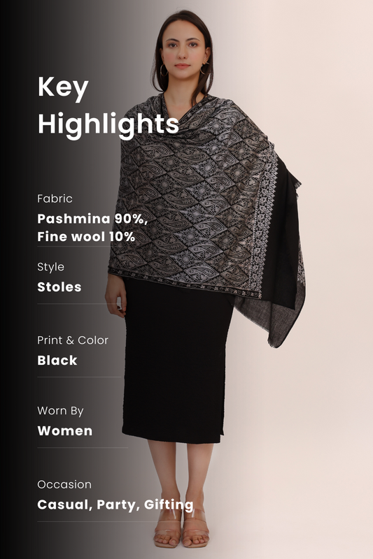 Moonlit Paisley Pashmina Stole