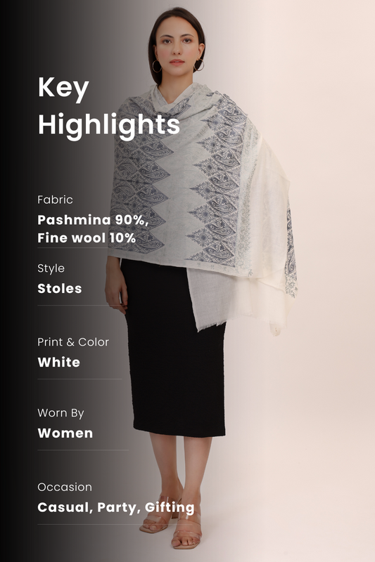 Indigo Heritage Pashmina Stole