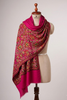 Floral Embroidered Pashmina Stole- Rani Pink