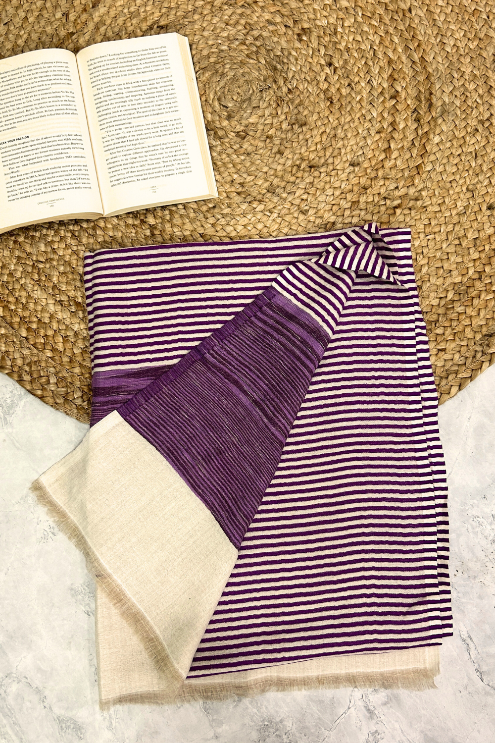 Whispering Striped Stole-Purple