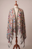 Kalamkari Embroidered Pashmina Shawl- White