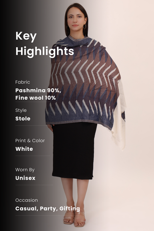 Geo Weave Cashmere Stole (Unisex)