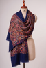 Floral Embroidered Pashmina Stole- Navy Blue