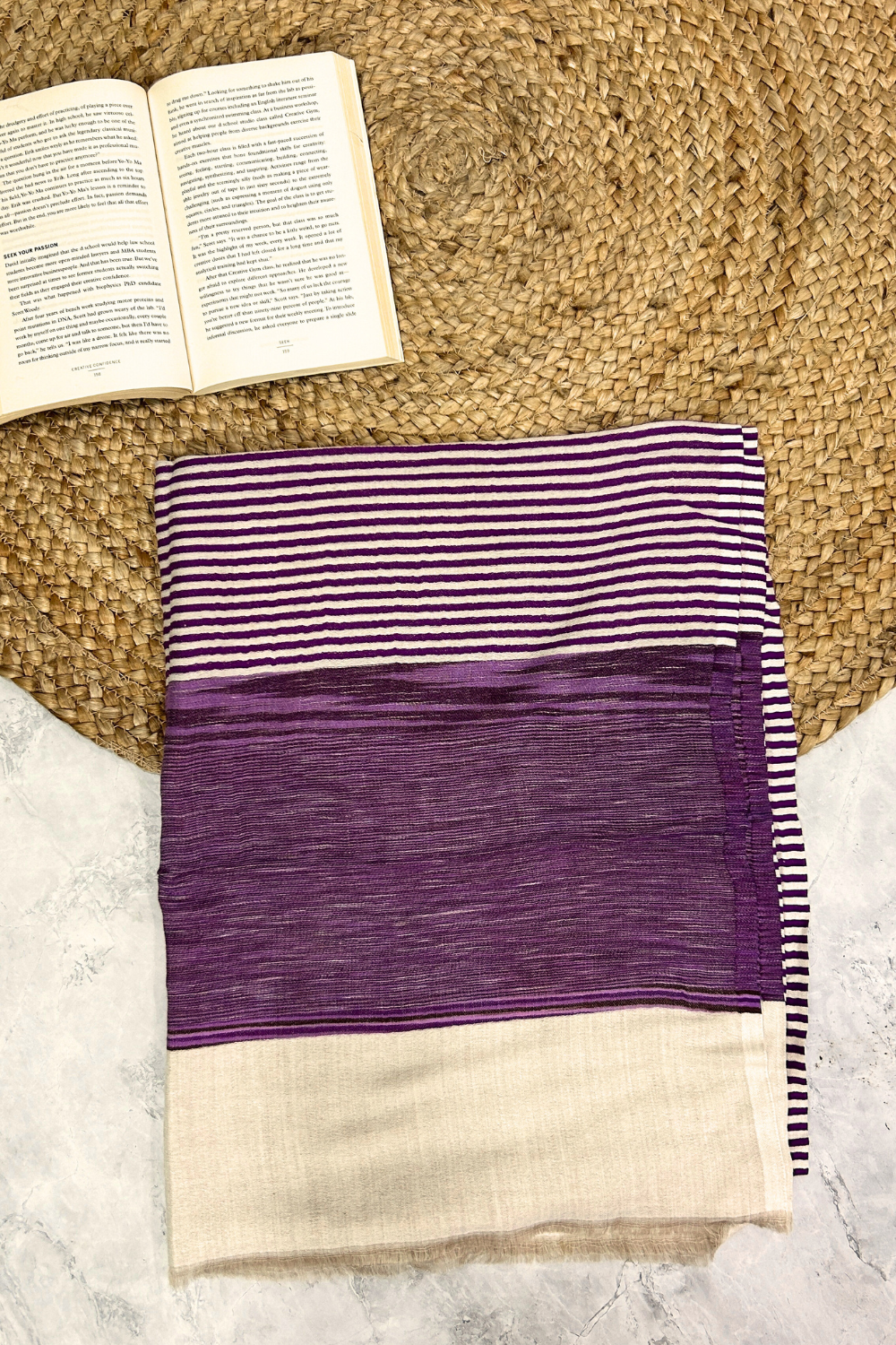 Whispering Striped Stole-Purple