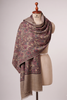 Elegant Floral Embroidered Pashmina Stole-Taupe