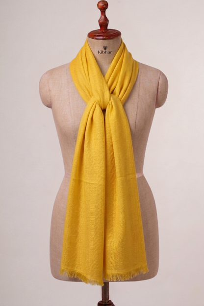 Natural Cashmere stole - Ladoo Yellow