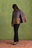 Royal Kairi Woven Polywool Cape – Navy Blue