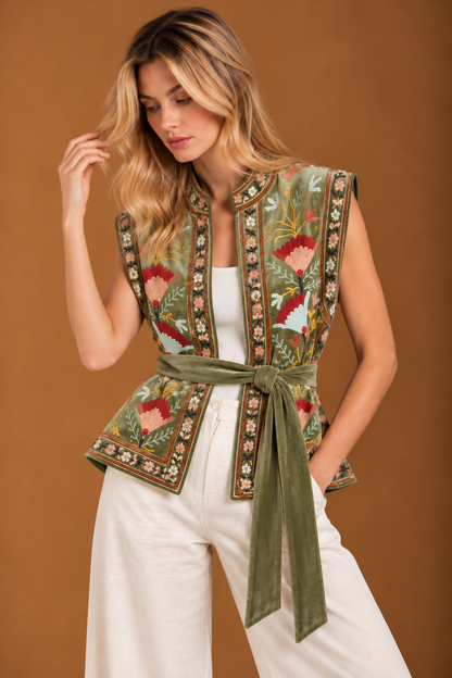 Groovy sleeveless Embroidered Suzani Jacket