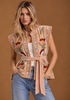 Peachy sleeveless Embroidered Suzani Jacket