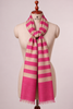 Zari Striped Pashmina Stole- Pink
