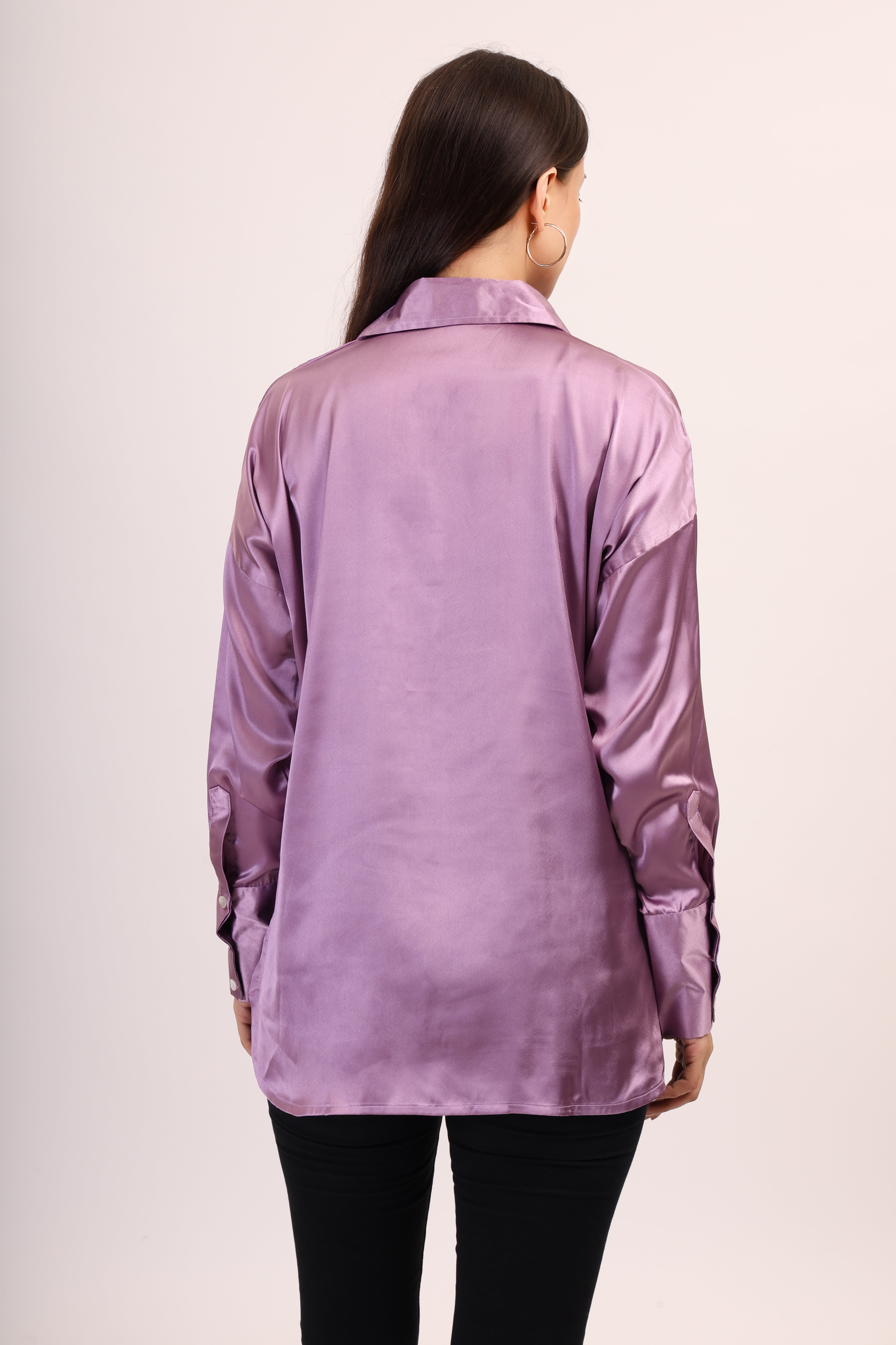 Satin Shirt - lusty purple