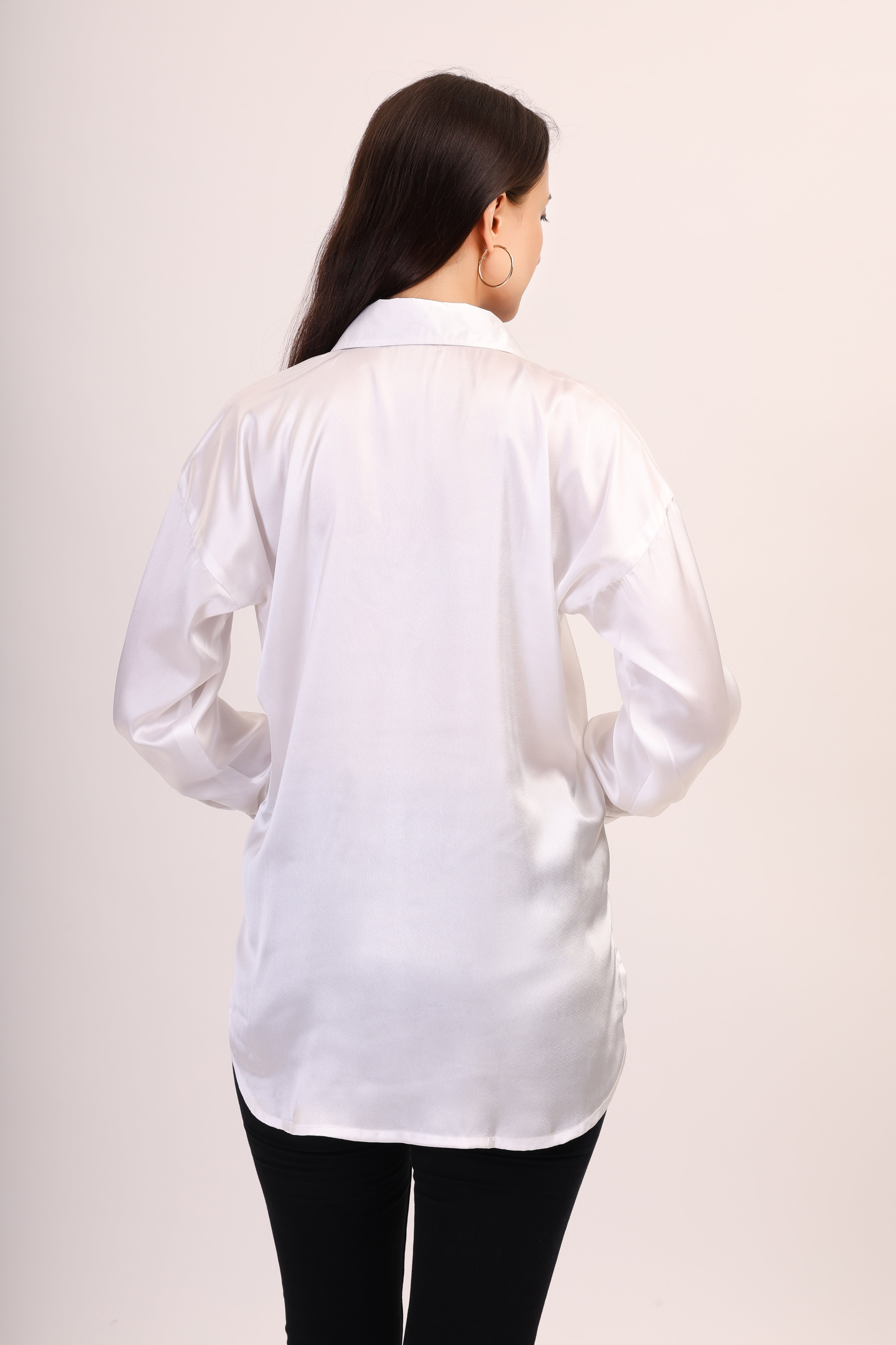 Satin Shirt - pearl white