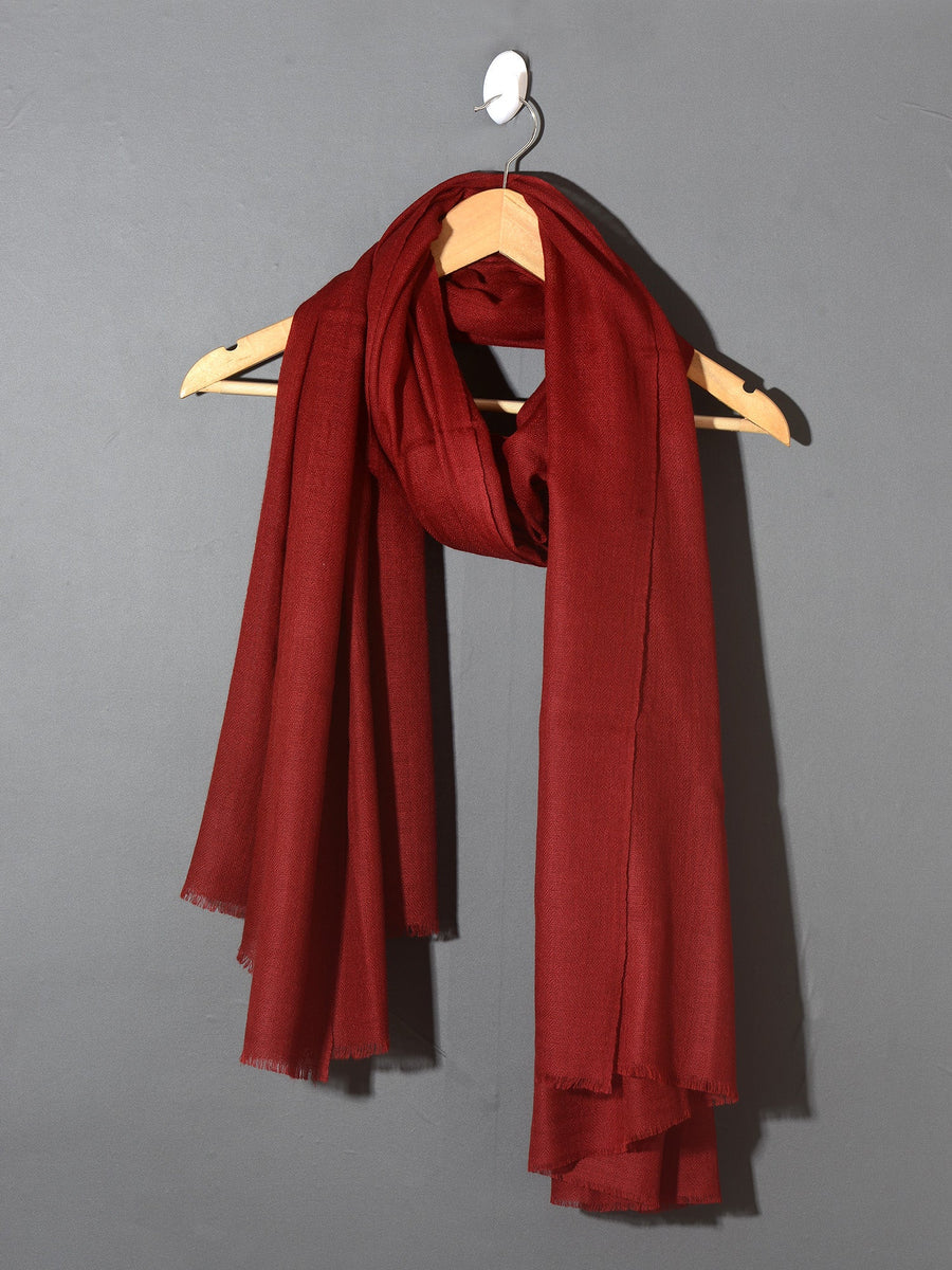 Natural Cashmere stole - Deep Red