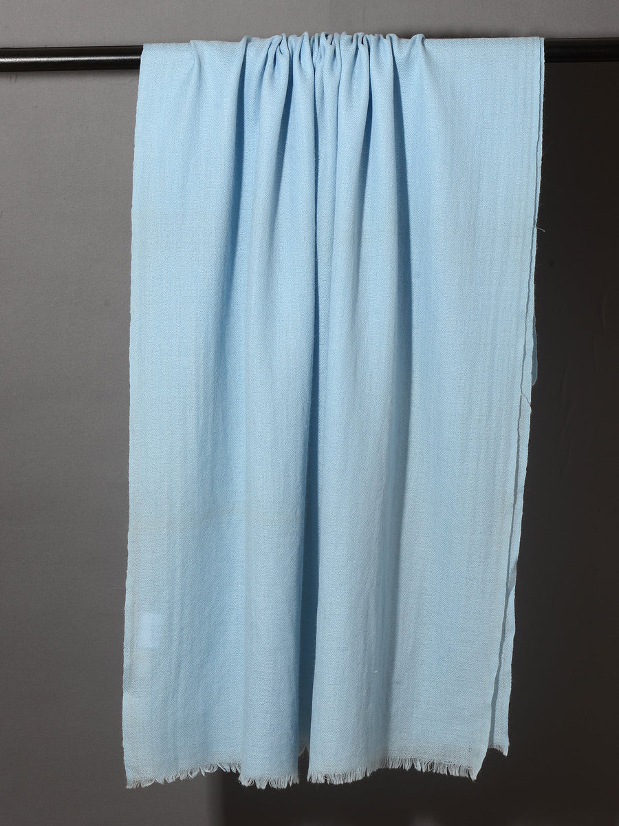 Natural Cashmere stole - Sky Blue