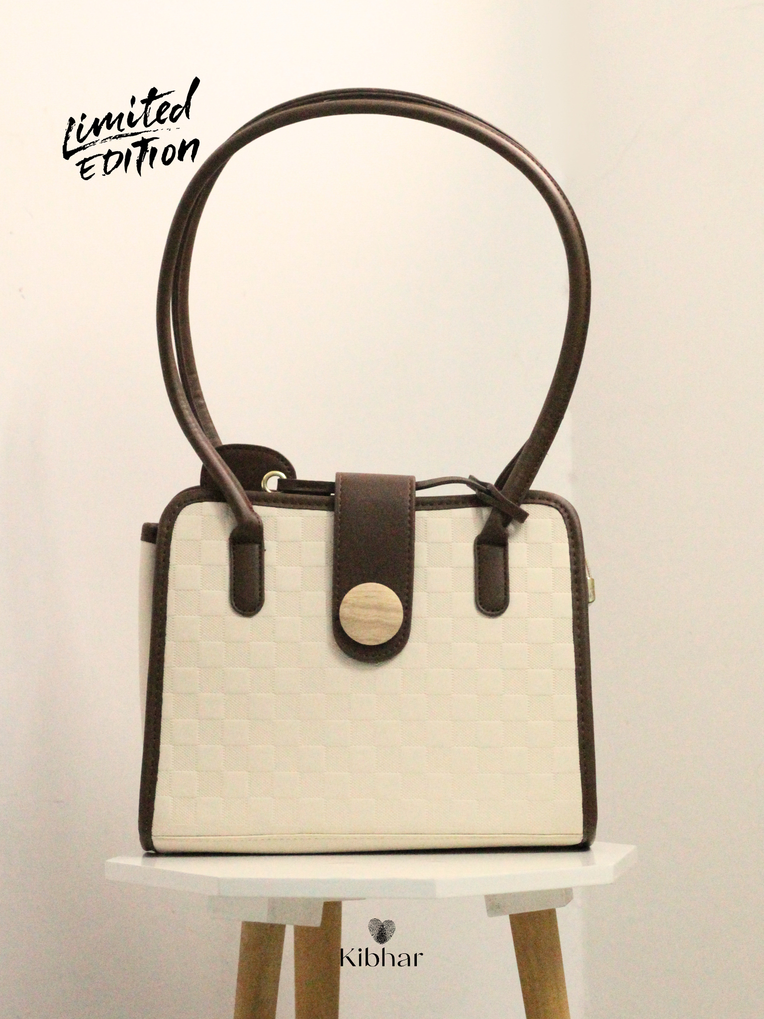 Cream and Brown Textured Bag