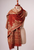 Royal Darbar Zari Dual Tone Pashmina Stole- Rust Orange