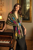 Floral hand painted pashmina stole- Base Sage Green