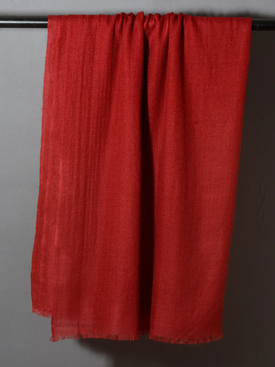 Natural Cashmere stole - Deep Red