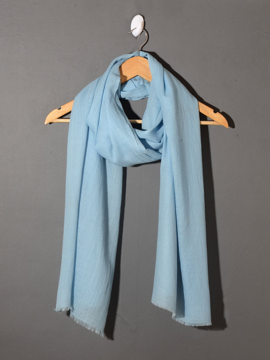 Natural Cashmere stole - Sky Blue