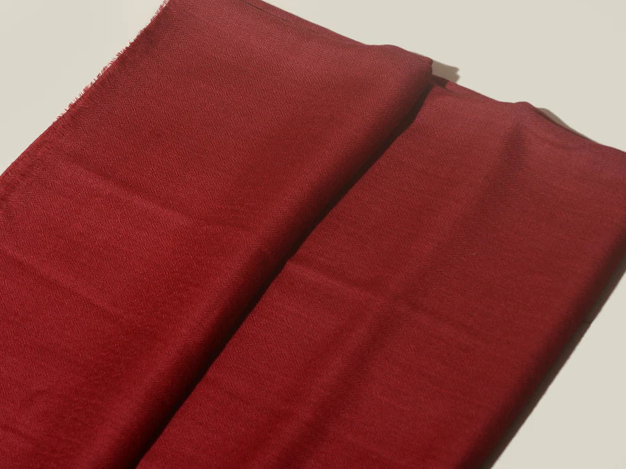 Natural Cashmere stole - Deep Red