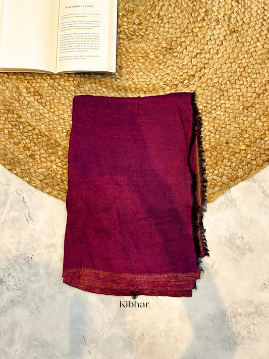 Dual tone fine wool Zari Stole- Megenta