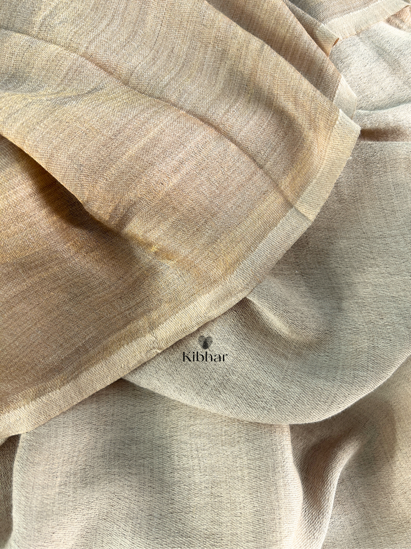 Light Brown zari stripe pure fine wool