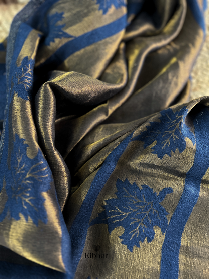 Dual tone leaf pattern pure fine wool stole