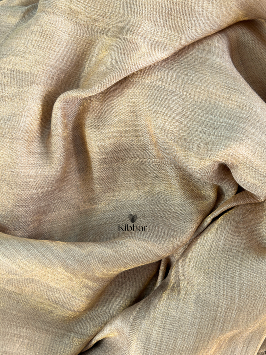 Dual tone fine wool zari Stole- Brown