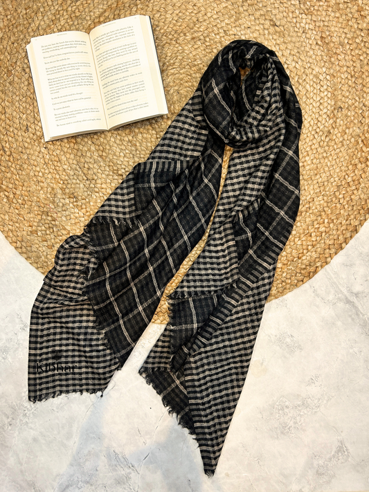 Natural Cashmere self texture stole